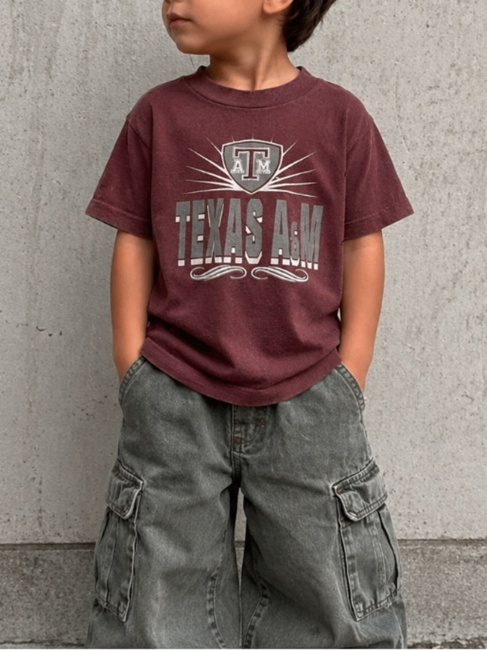 Vintage 80s Texas A&M Shirt Kids 5/6 Fits 4t USA Single Stitch Maroon Tee Aggies